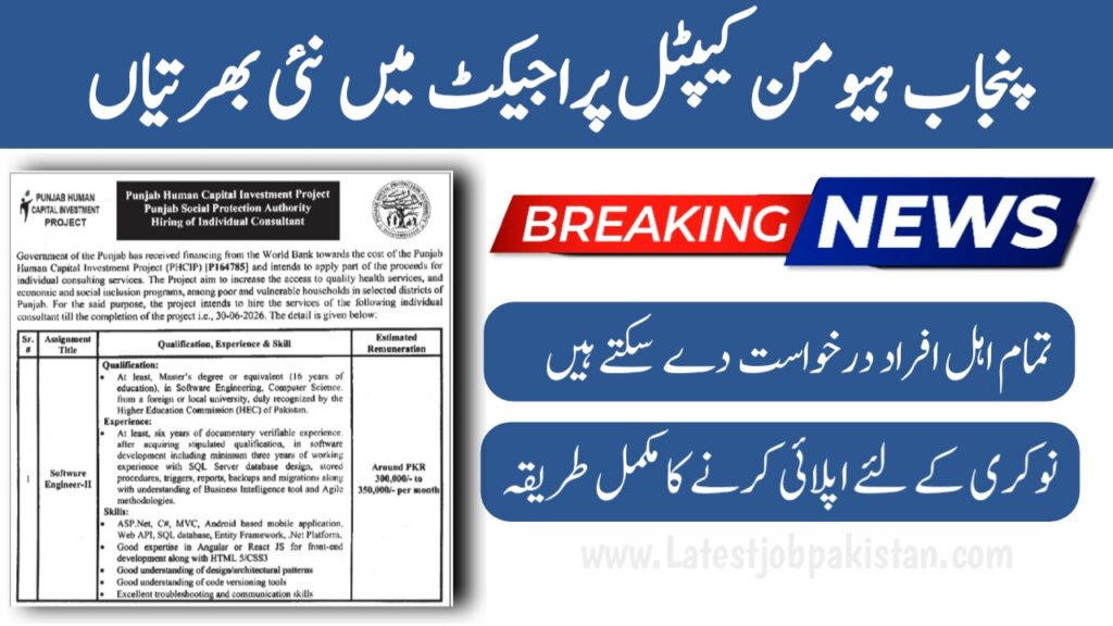 Punjab Human Capital Investment Project PHCIP Jobs 2025