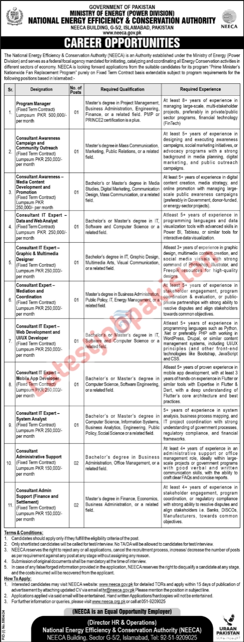 National Energy Efficiency and Conservation NEECA Jobs 2025