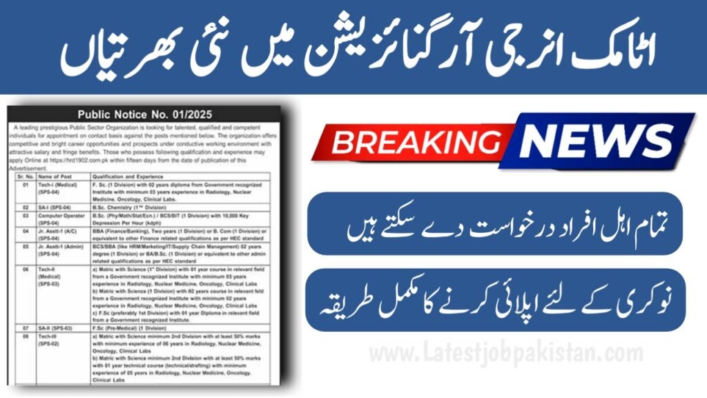 Atomic Energy Jobs 2025 Online Apply - hrd1902.com.pk