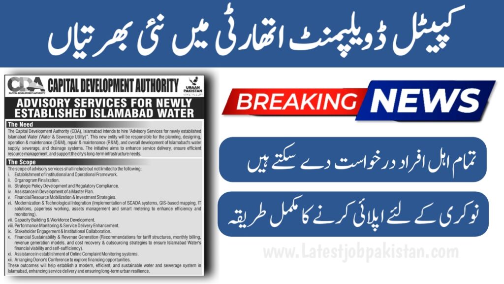 Latest Capital Development Authority CDA Jobs 2025