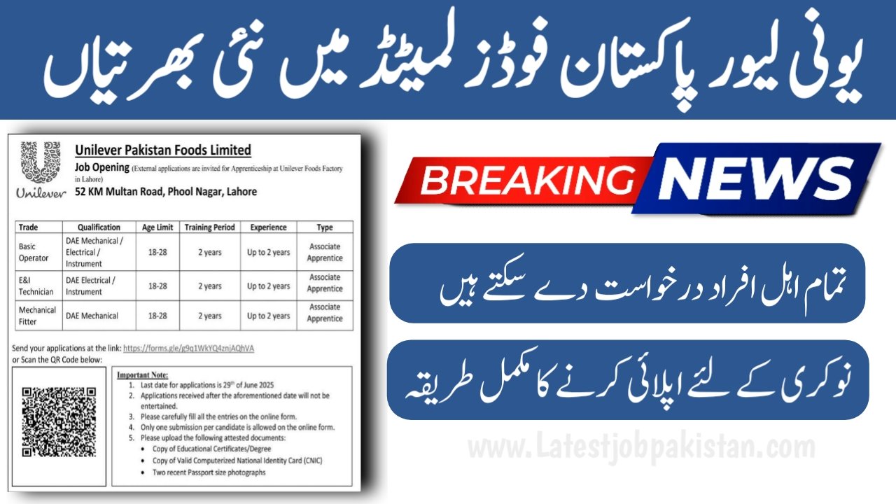 Unilever Pakistan Foods Limited Jobs 2025