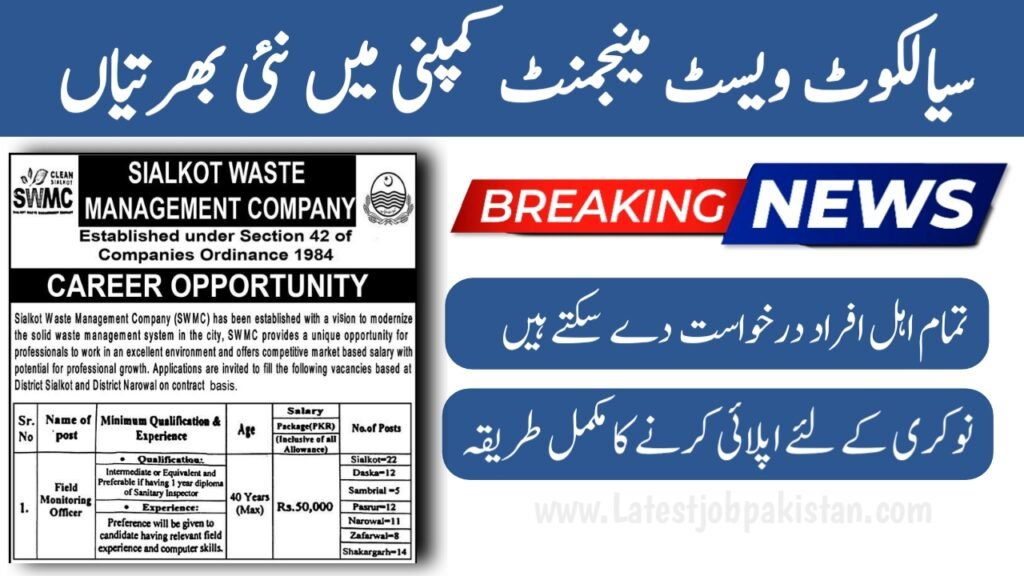 Latest Sialkot Waste Management Company Jobs 2025
