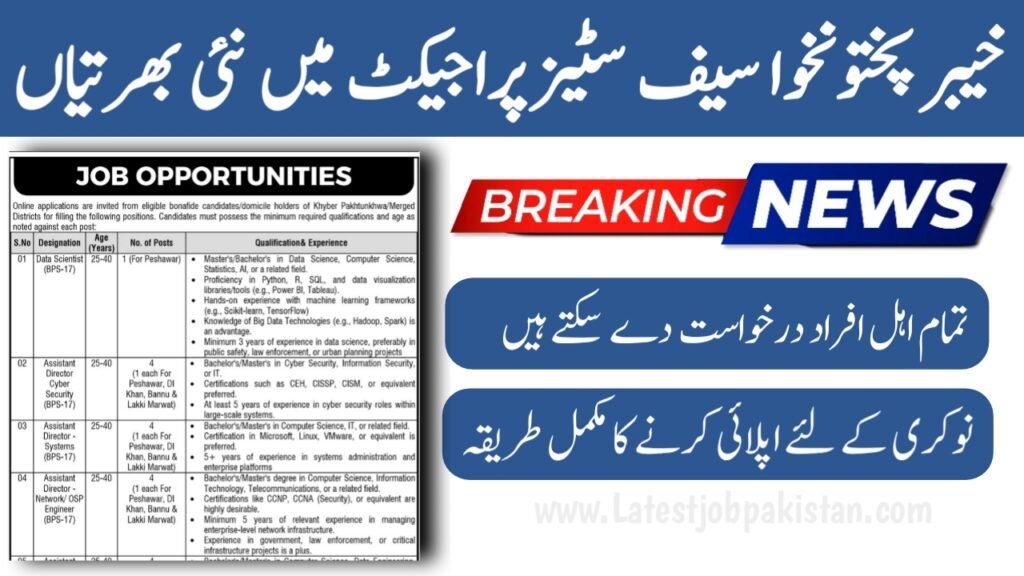 KP Safe Cities Project Jobs 2025