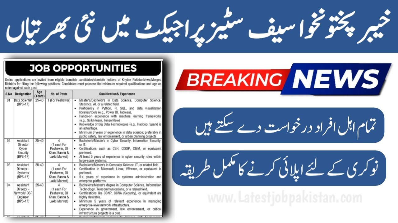 KP Safe Cities Project Jobs 2025