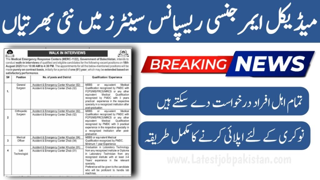 Medical Emergency Response Centers MERC 1122 Jobs 2025